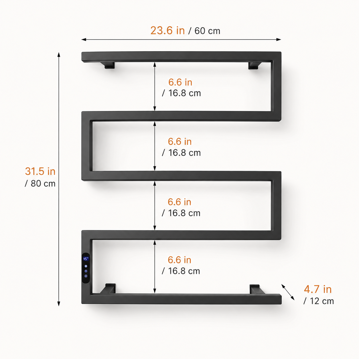 Stainless Steel Towel Warmer Heated Towel Rack with Timer & Temperature Control