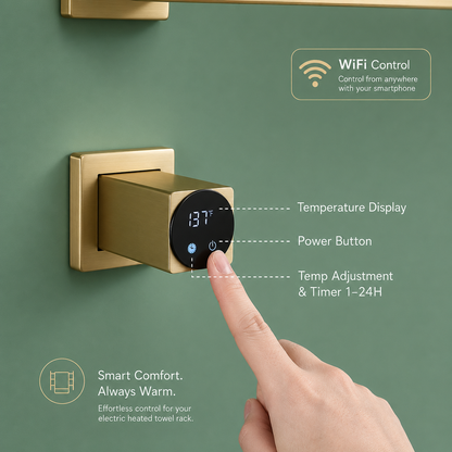 Swivel Electric Heated Towel Rack with Smart Timer