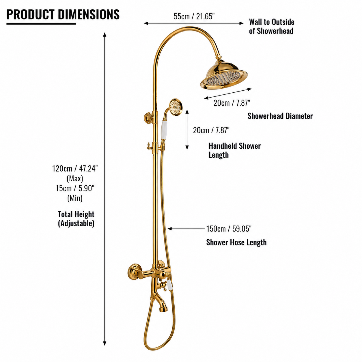 Bathroom Shower Faucet Set Rainfall Shower System Wall Mount Bathroom Faucet