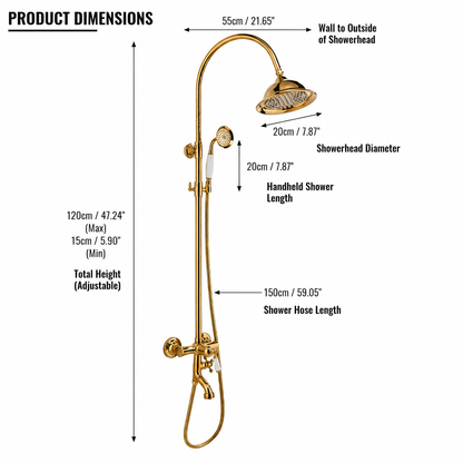 Bathroom Shower Faucet Set Rainfall Shower System Wall Mount Bathroom Faucet