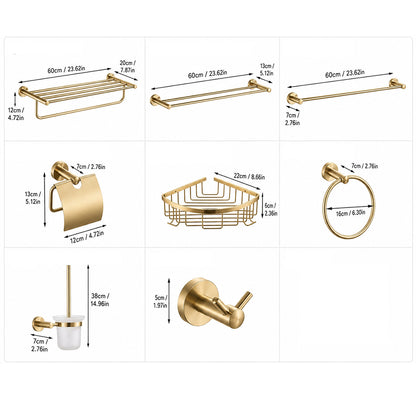 Stainless Steel Wall-Mounted Bathroom Hardware Set