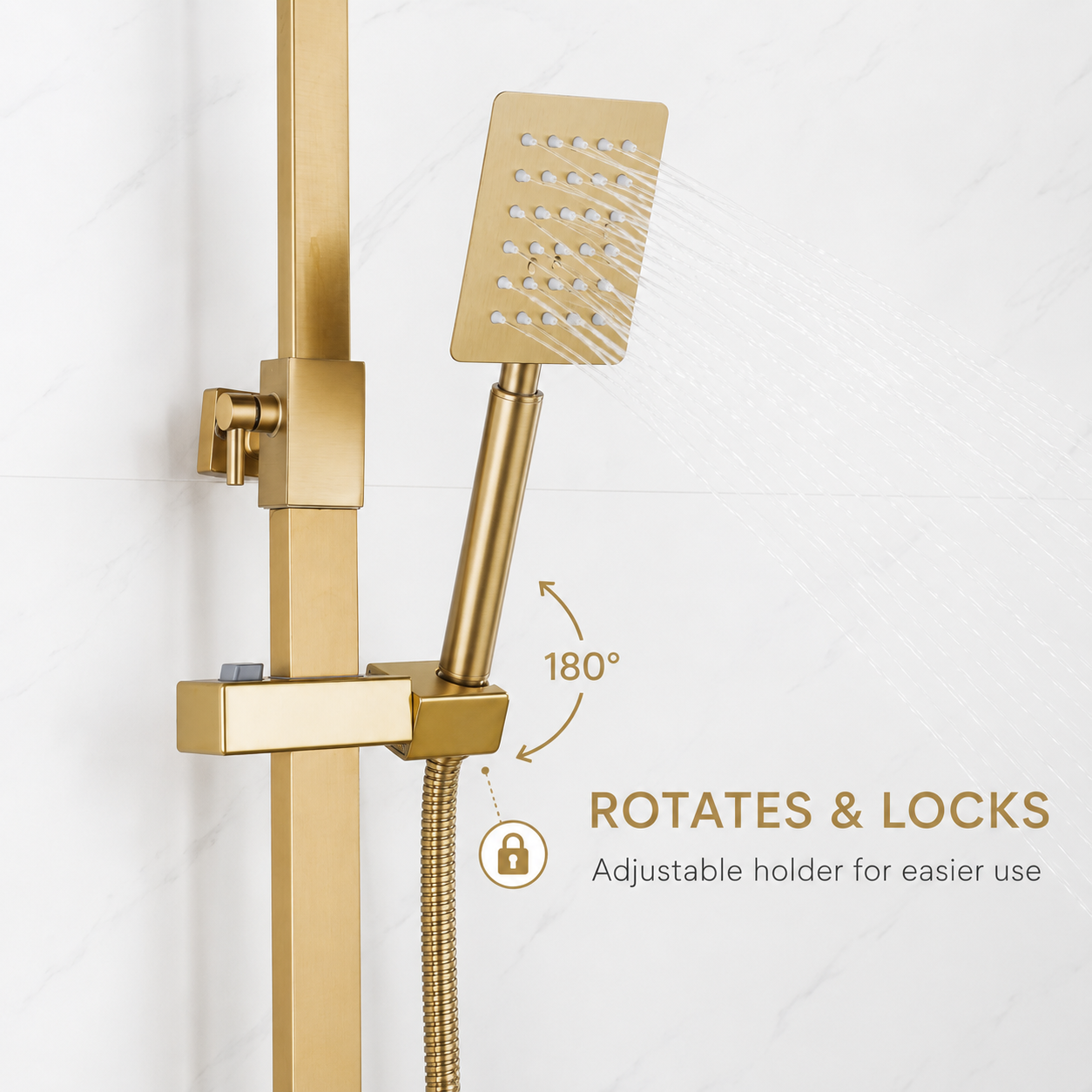 Brushed Gold Shower Faucet Shower System
