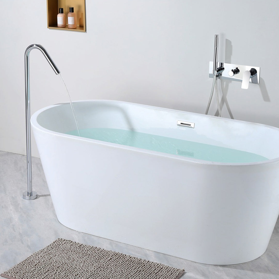 Concealed Installation Floor-Mounted Bathtub Faucet with Handheld Shower