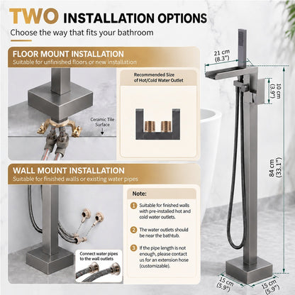 Freestanding Tub Faucet with Hand Shower