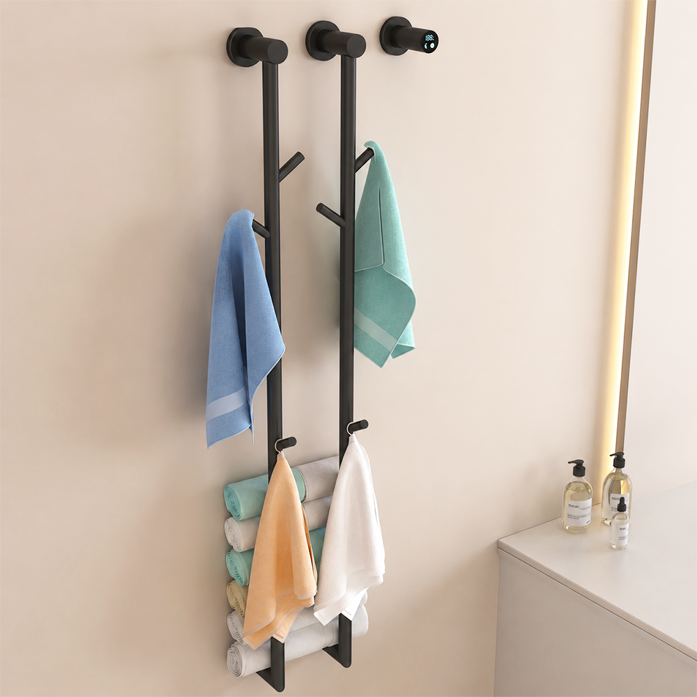 Concealed Hardwired Installation Bathroom Towel Warmer Fast Drying  Stainless Steel Electric Heated Towel Rack