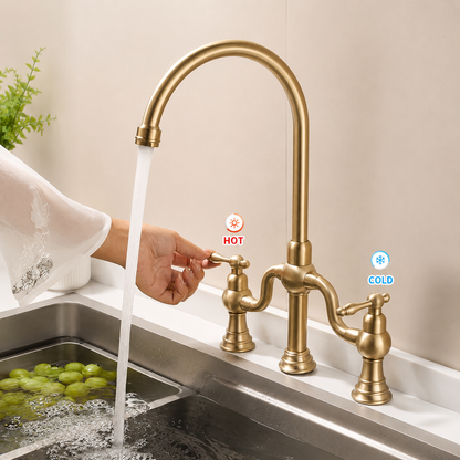 Kitchen Faucet Dual Handle High Arc Luxury Tap