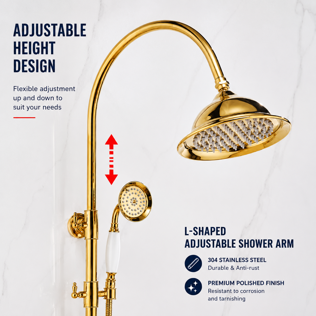 Bathroom Shower Faucet Set Rainfall Shower System Wall Mount Bathroom Faucet