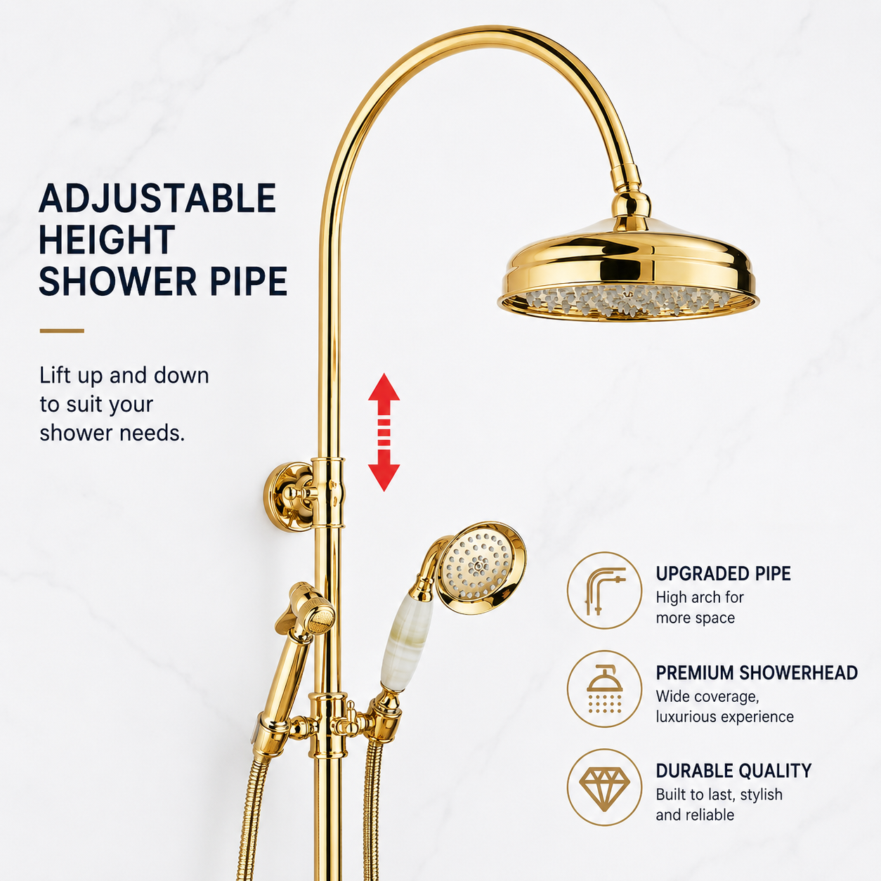 Luxury Bathroom Shower Faucet Set Rainfall Shower System Wall Mount Bathroom Faucet