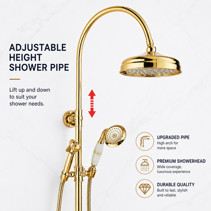 Luxury Bathroom Shower Faucet Set Rainfall Shower System Wall Mount Bathroom Faucet