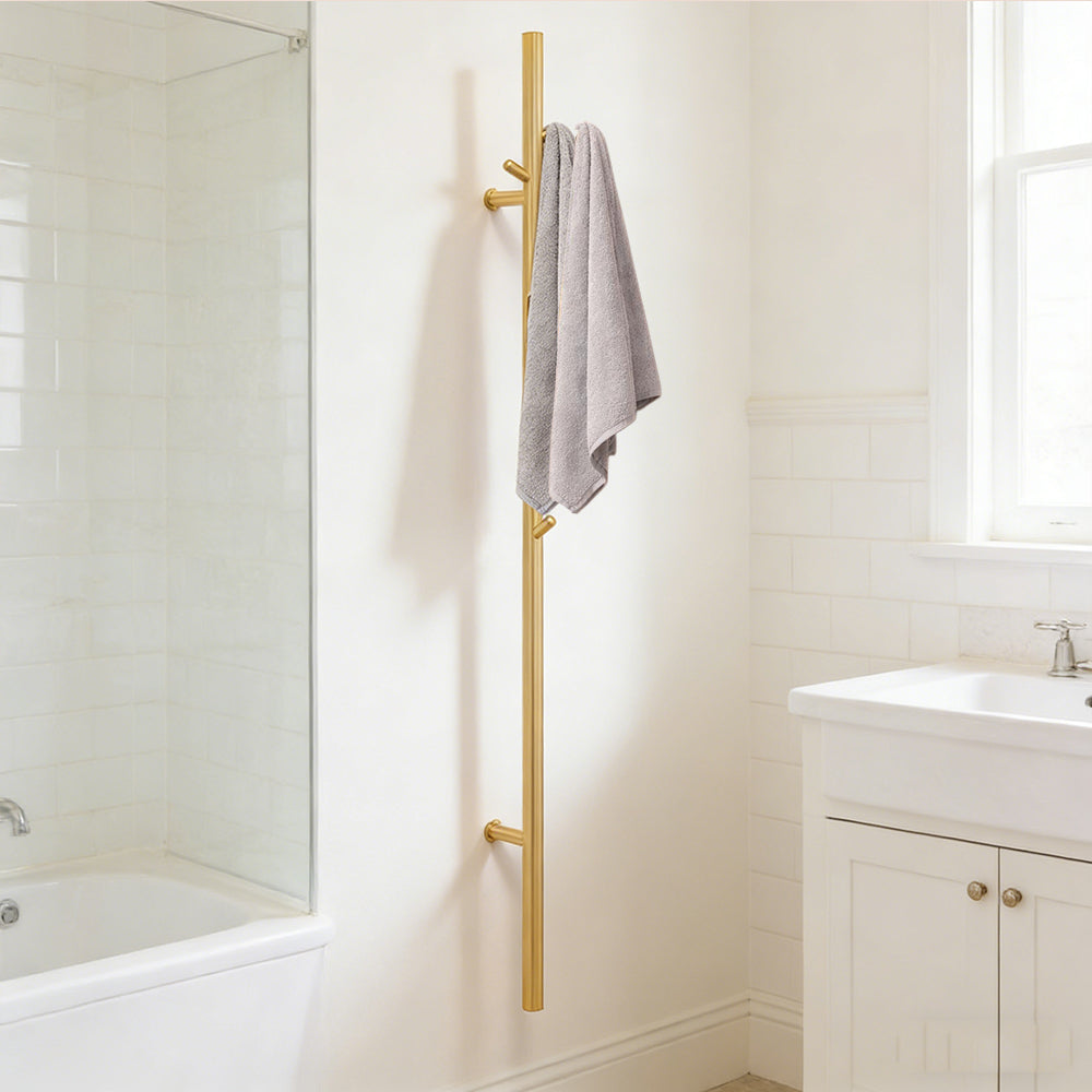 Smart Electric Heated Towel Rack with Hooks – Modern Wall Mounted Towel Warmer