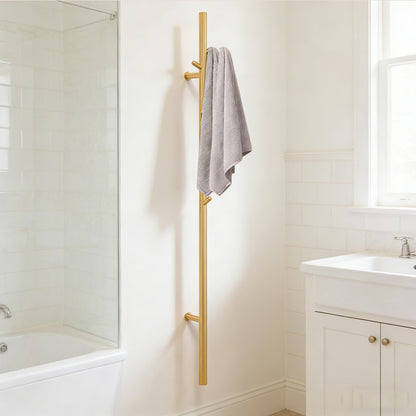 Smart Electric Heated Towel Rack with Hooks – Modern Wall Mounted Towel Warmer