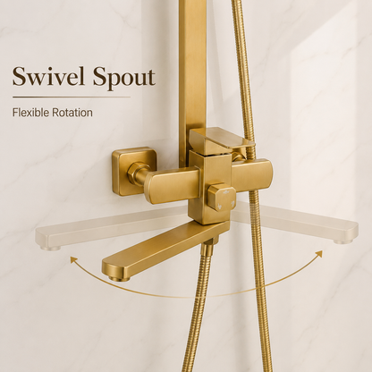 Brushed Gold Shower Faucet Shower System