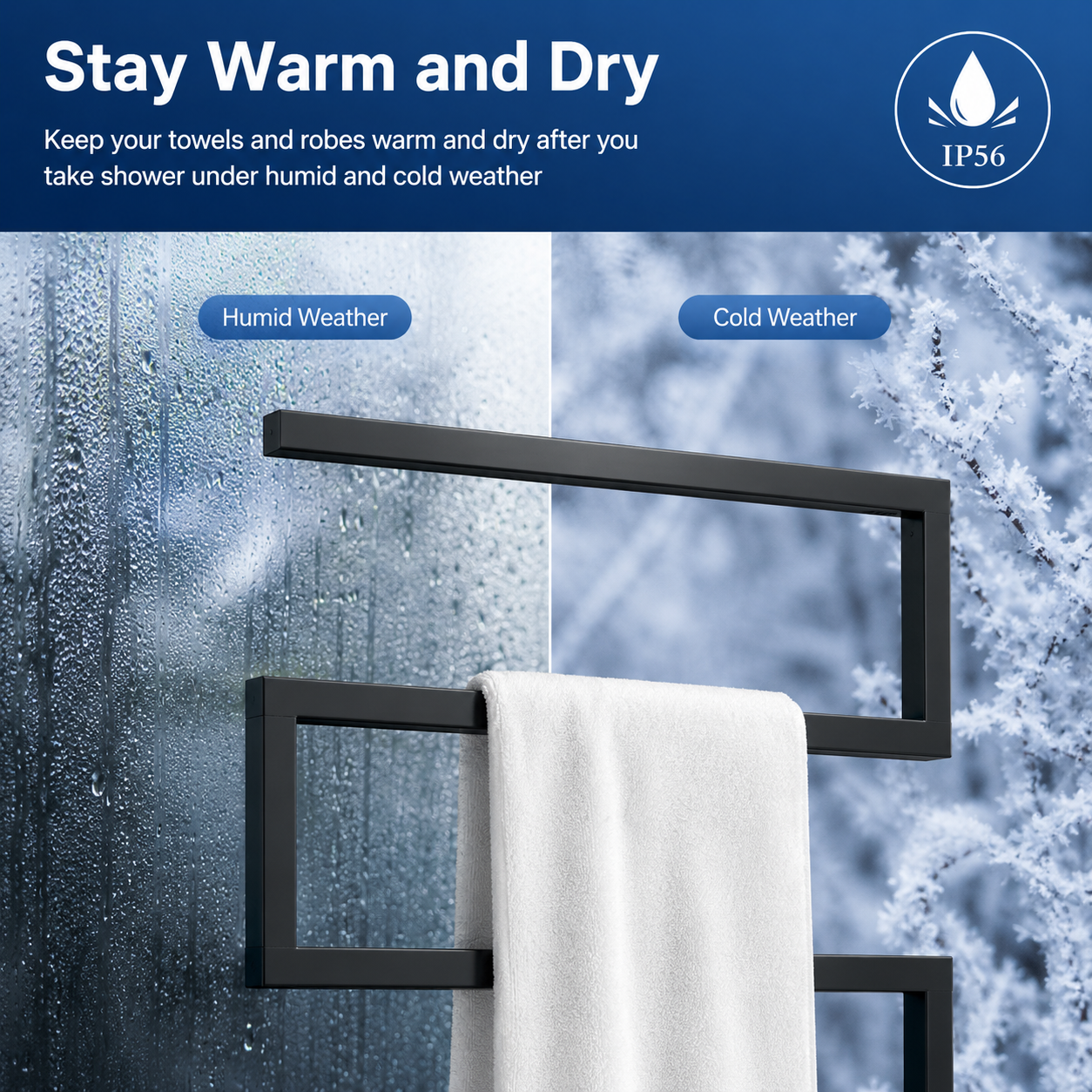 Stainless Steel Towel Warmer Heated Towel Rack with Timer & Temperature Control