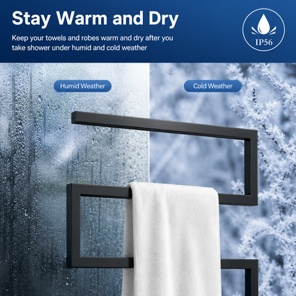 Stainless Steel Towel Warmer Heated Towel Rack with Timer & Temperature Control
