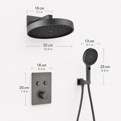 Concealed Shower System with Rainfall Shower & Multi-Mode Handheld Spray