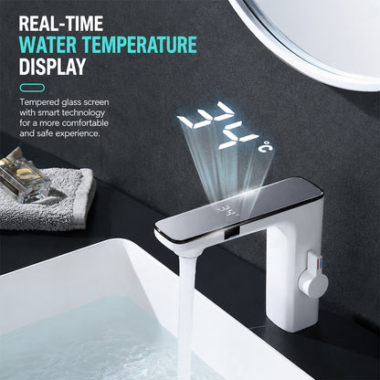 Touchless Automatic Sensor Bathroom Sink Faucet with Hot & Cold Control