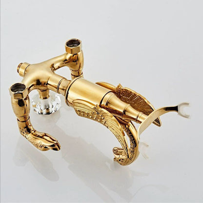Brass Bathroom Bathtub Faucet Polished Golden Bath Shower System Bath Faucet