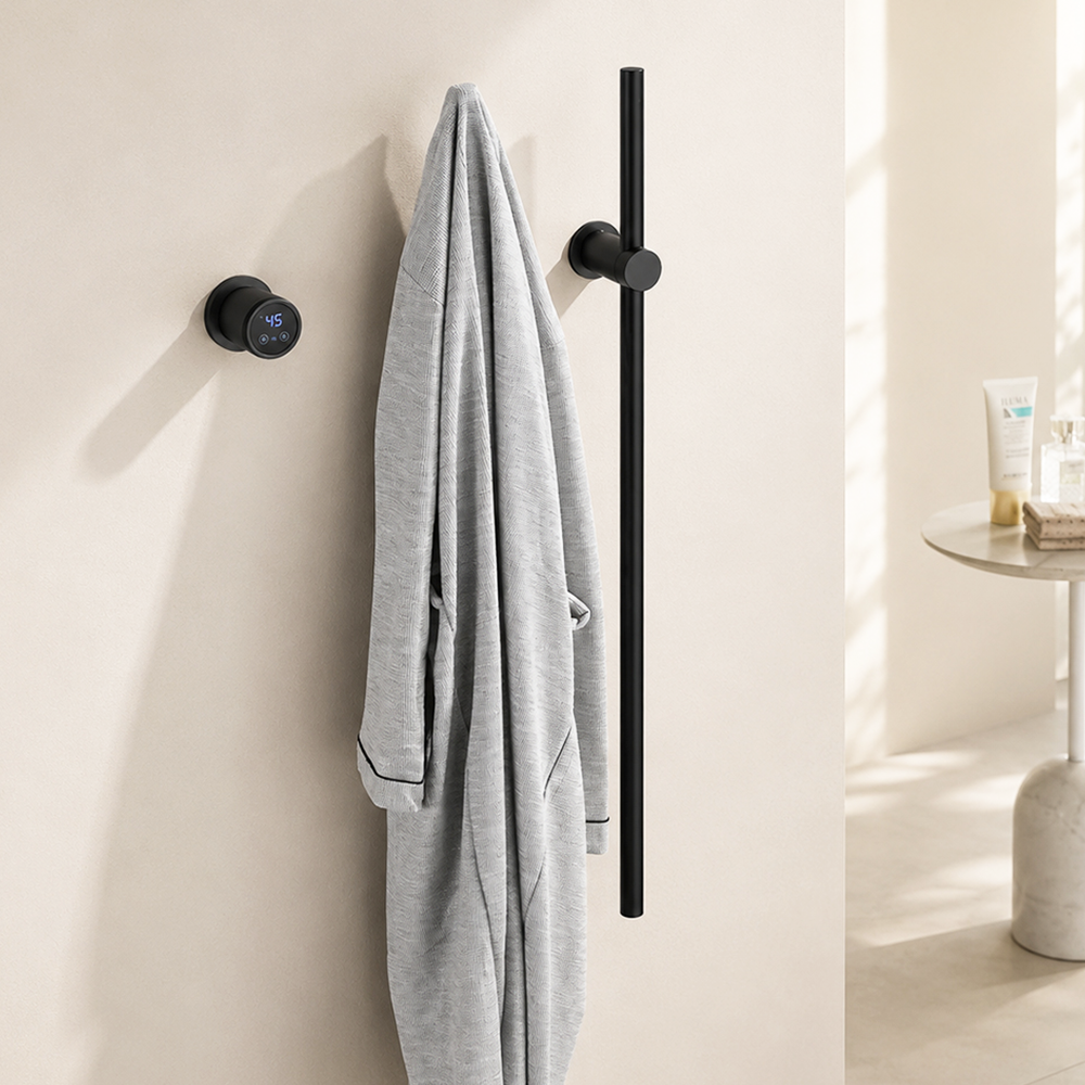 Electric Heated Towel Warmer Rack, Wall-Mounted Bathroom Towel Dryer with Digital Timer