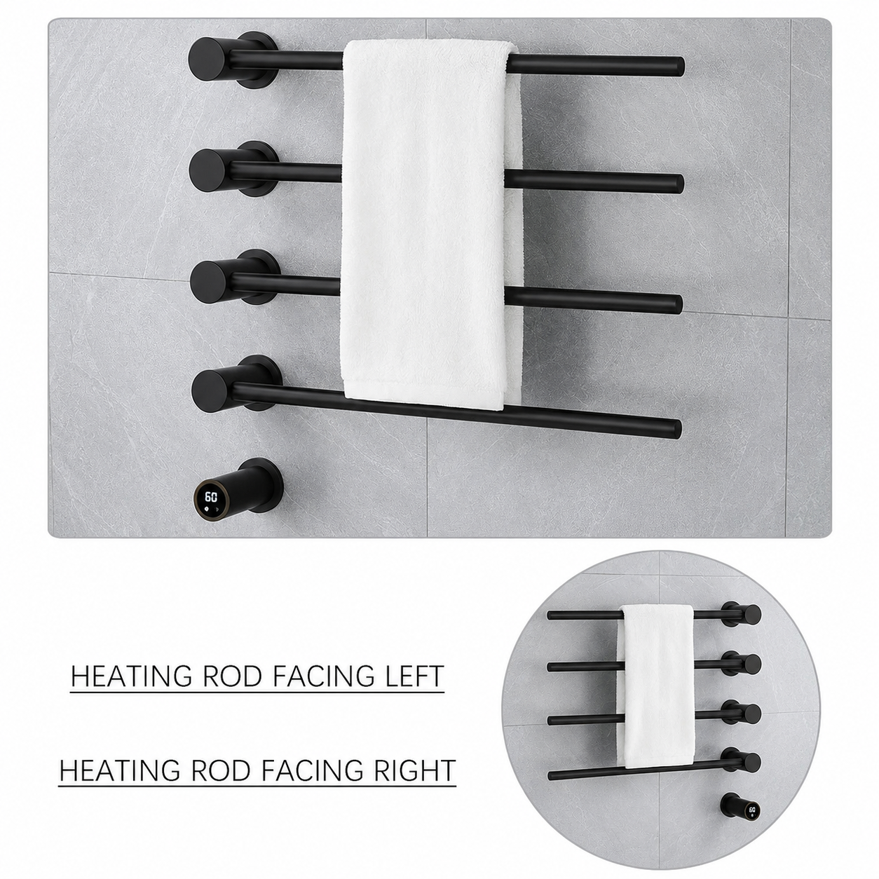 Stainless Steel Bathroom Towel Warmers,Heated Towel Rack Concealed installation