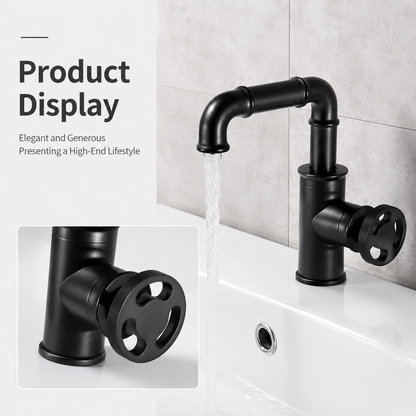 Bathroom Faucet Sink Taps with Vintage Wheel Handle Basin Faucet