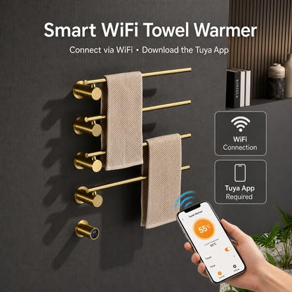 Wall Mounted Electric Heated Towel Rack with Swivel Bars Towel Warmers