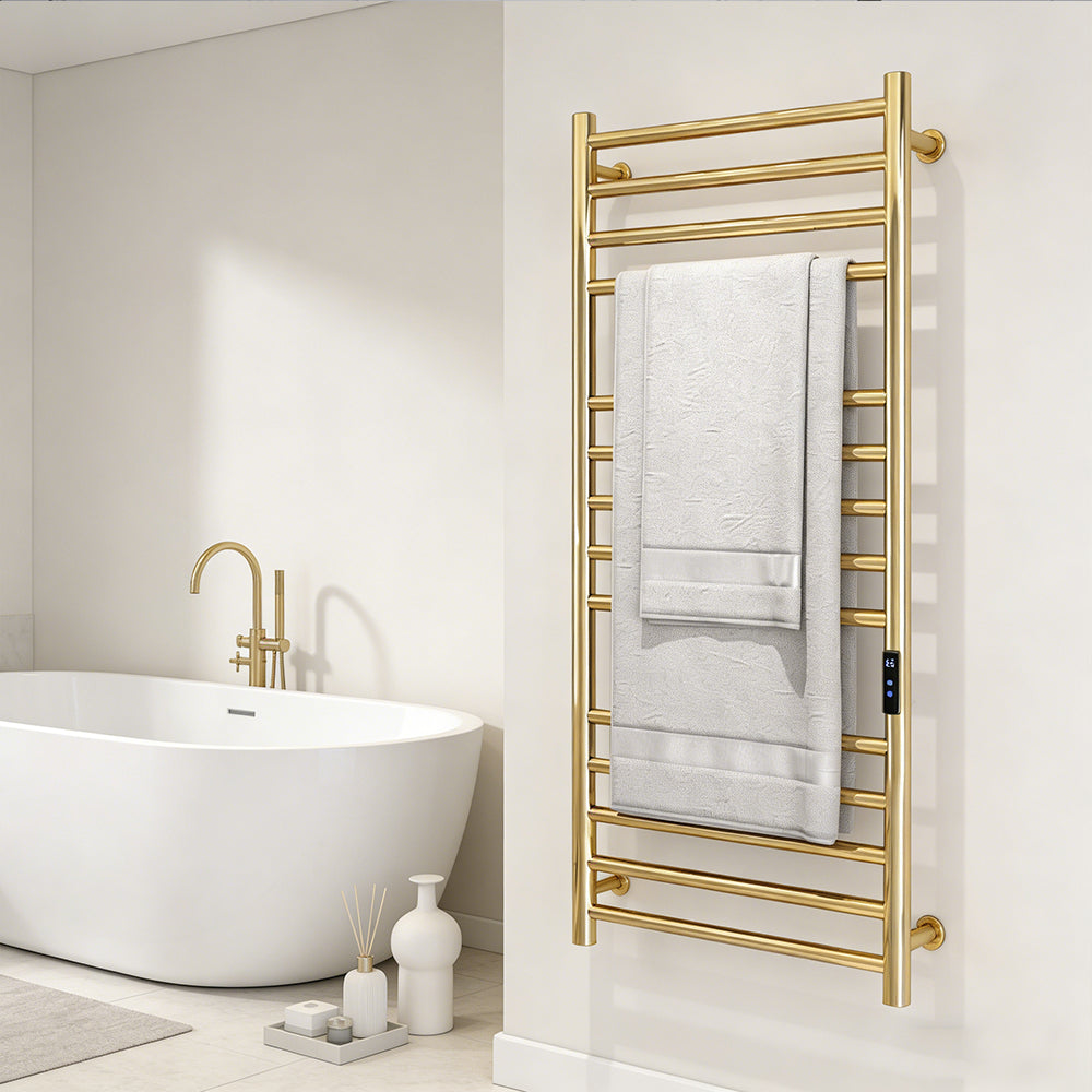 Luxury Smart Electric Heated Towel Rack with Digital Temperature Control – Modern Wall Mounted Bathroom Towel Warmer