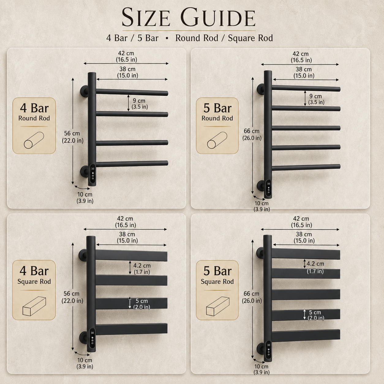 Swivel Electric Heated Towel Rack with Timer