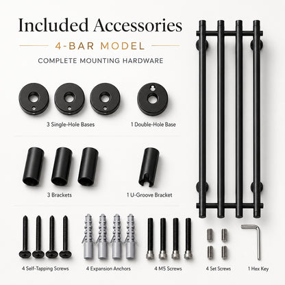 Stainless Steel Electric Heated Towel Rack with Hooks