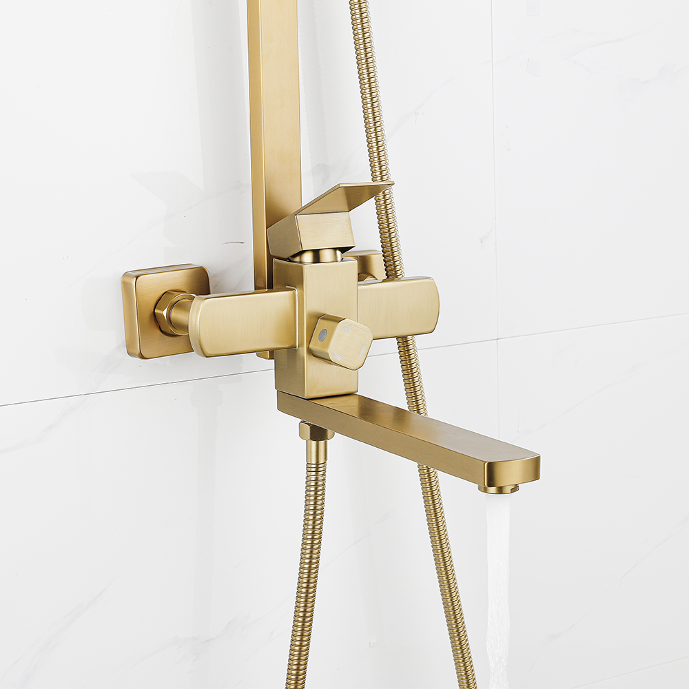 Brushed Gold Shower Faucet Shower System