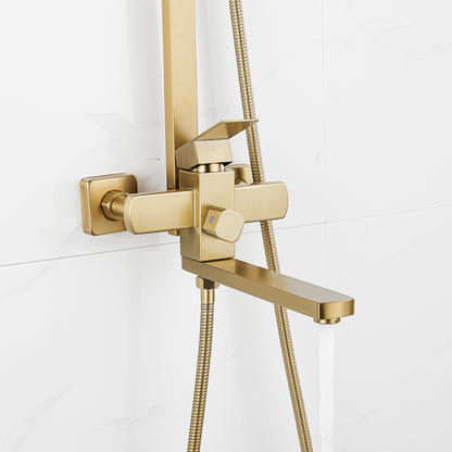 Brushed Gold Shower Faucet Shower System
