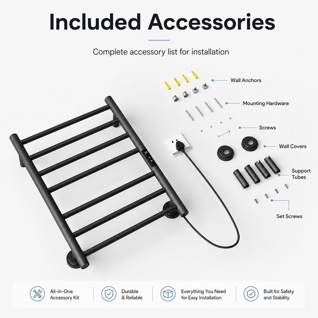 Stainless Steel Wall-Mounted Electric Heated Towel Rack