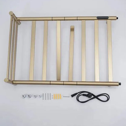 Electric Heated Towel Rack with Top Shelf & Rotating Bars – Plug-In Towel Warmer