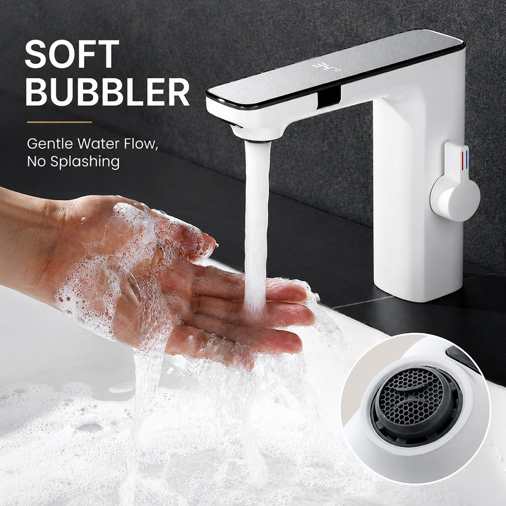 Touchless Automatic Sensor Bathroom Sink Faucet with Hot & Cold Control