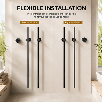 Electric Heated Towel Warmer Rack, Wall-Mounted Bathroom Towel Dryer with Digital Timer