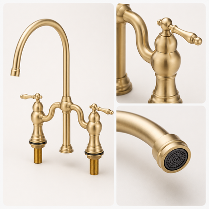 Kitchen Faucet Dual Handle High Arc Luxury Tap