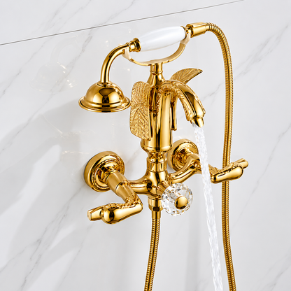 Brass Bathroom Bathtub Faucet Polished Golden Bath Shower System Bath Faucet