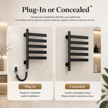 Swivel Electric Heated Towel Rack with Timer
