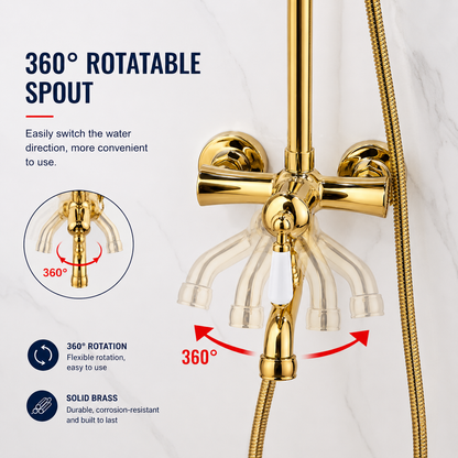 Bathroom Shower Faucet Set Rainfall Shower System Wall Mount Bathroom Faucet