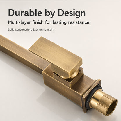 Antique Brass Kitchen Faucet Single Handle Hot and Cold Mixer Tap for Sink