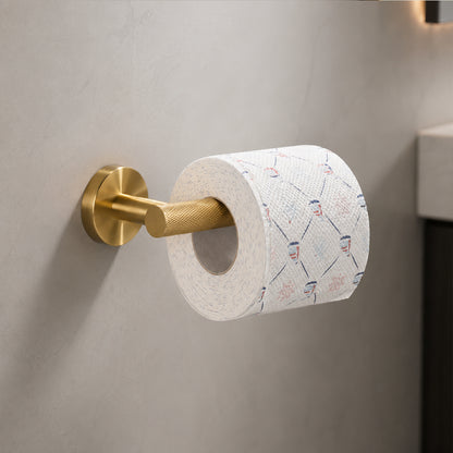Brushed Gold Wall-Mounted Bathroom Hardware Set with Towel Bars, Shelf & Accessories