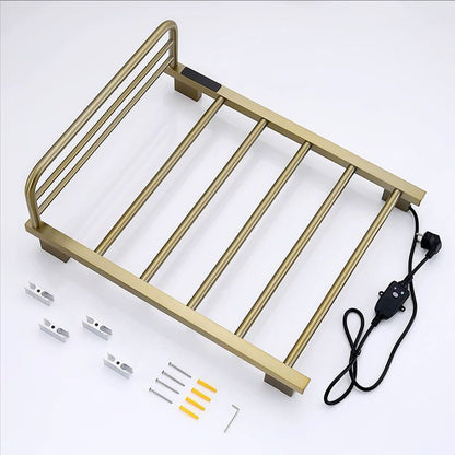 Wall Mounted Heated Towel Rack with Top Shelf, Timer & Temperature Control