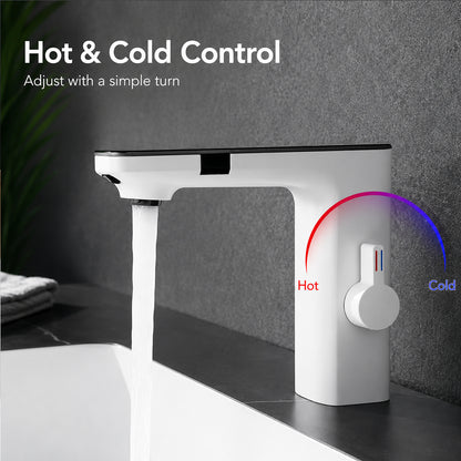 Touchless Automatic Sensor Bathroom Sink Faucet with Hot & Cold Control