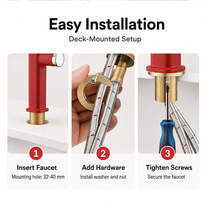 Pull-Down Kitchen Faucet with Flexible Spout and Single Handle