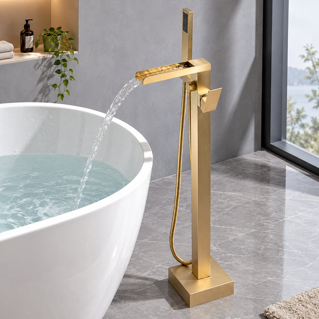 Freestanding Tub Faucet with Hand Shower