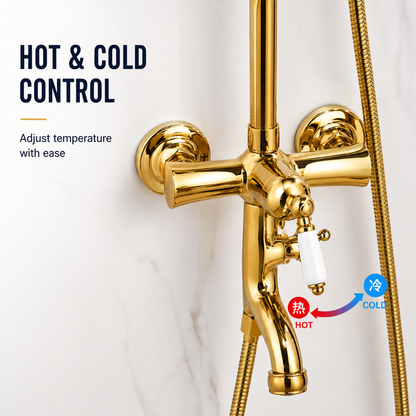 Bathroom Shower Faucet Set Rainfall Shower System Wall Mount Bathroom Faucet