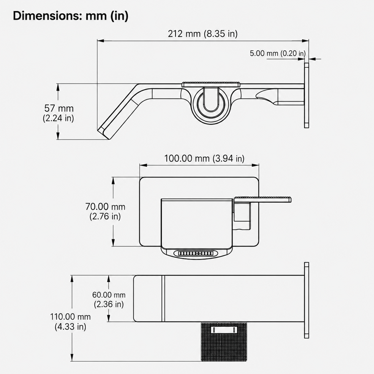 Brass Wall Mount Concealed Bathroom Sink Faucet  Basin  Faucet