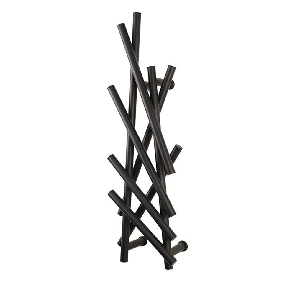 Modern Branch-Style Electric Heated Towel Rack – Matte Black