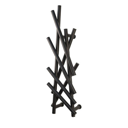 Modern Branch-Style Electric Heated Towel Rack – Matte Black