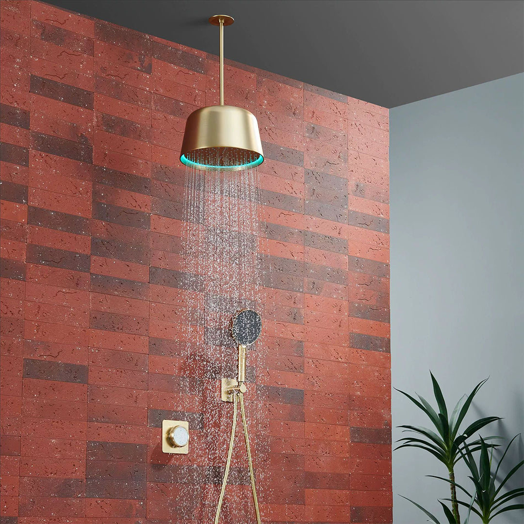 Concealed LED Ceiling Rain Shower System with Handheld Sprayer