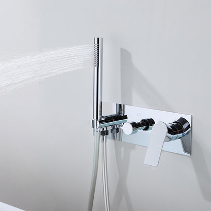 Concealed Installation Floor-Mounted Bathtub Faucet with Handheld Shower